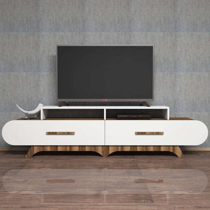 Hanah Home Soporte para TV Flora - Nogal, Blanco